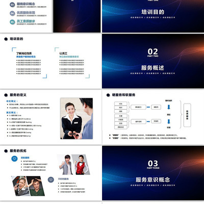 简约大气商务企业服务意识培训PPT模板